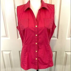 G H Bass button up short sleeves blouse size L
